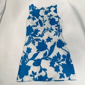 Milly summer dress in turquoise blue and white abstract floral womens 8